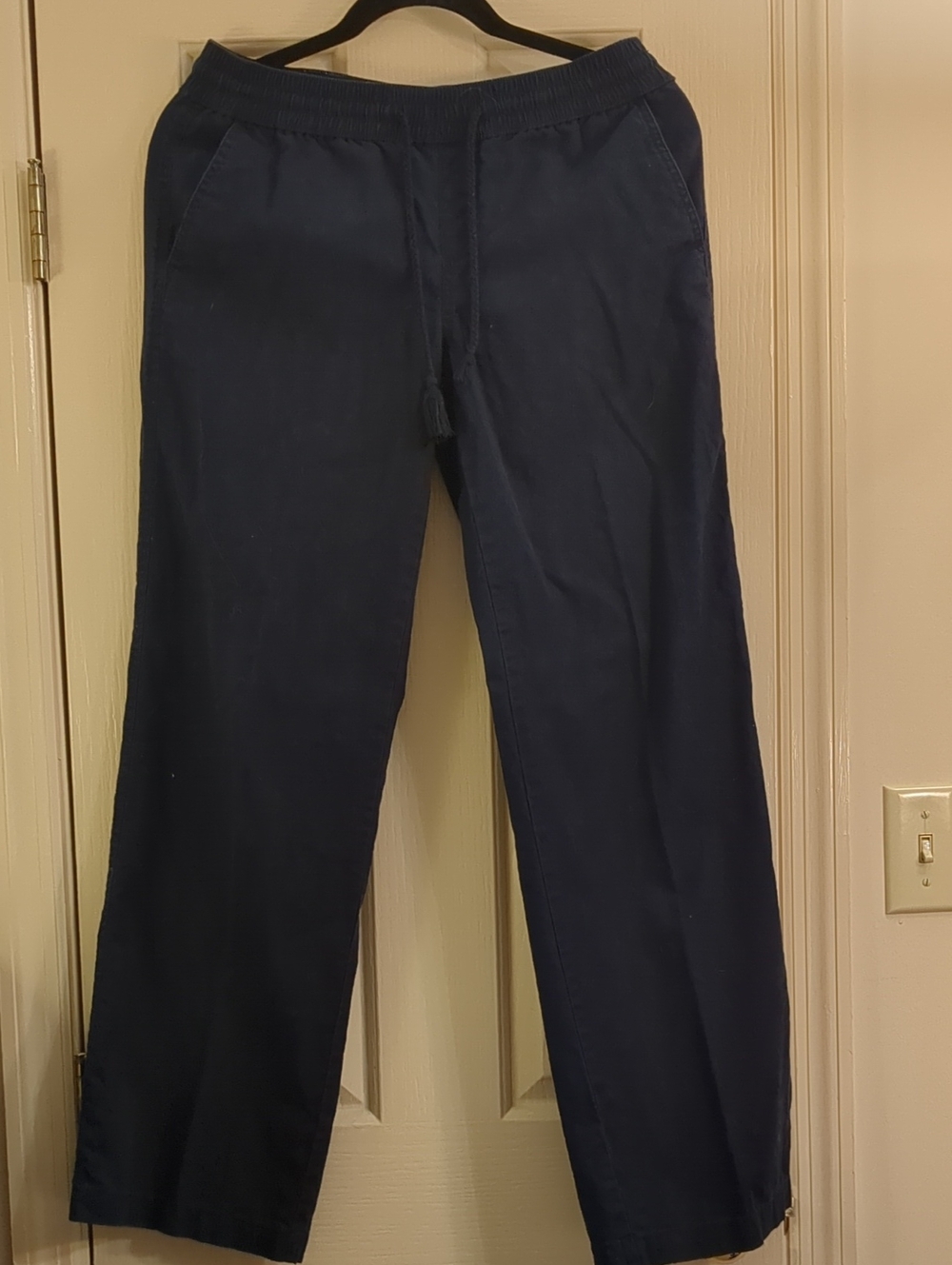 Ladies Navy Drawstring Casual Pants